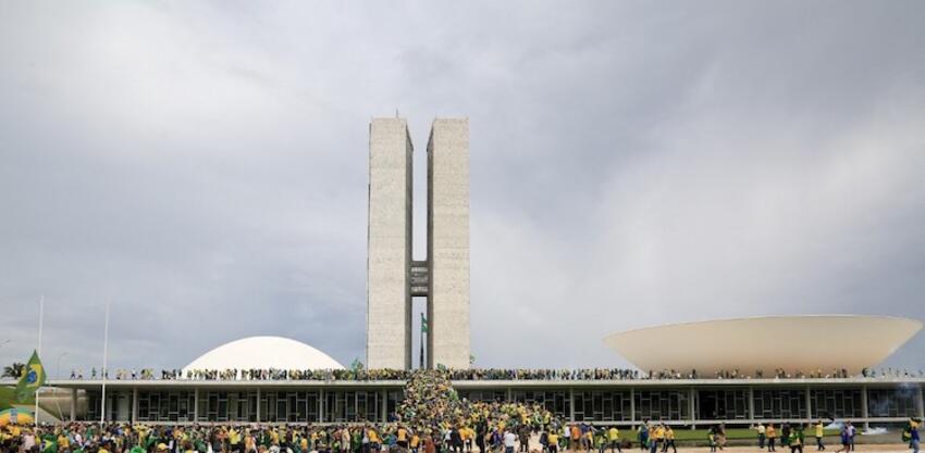 Monumental Axis Avenue and Brazilian National Congress - Brasilia