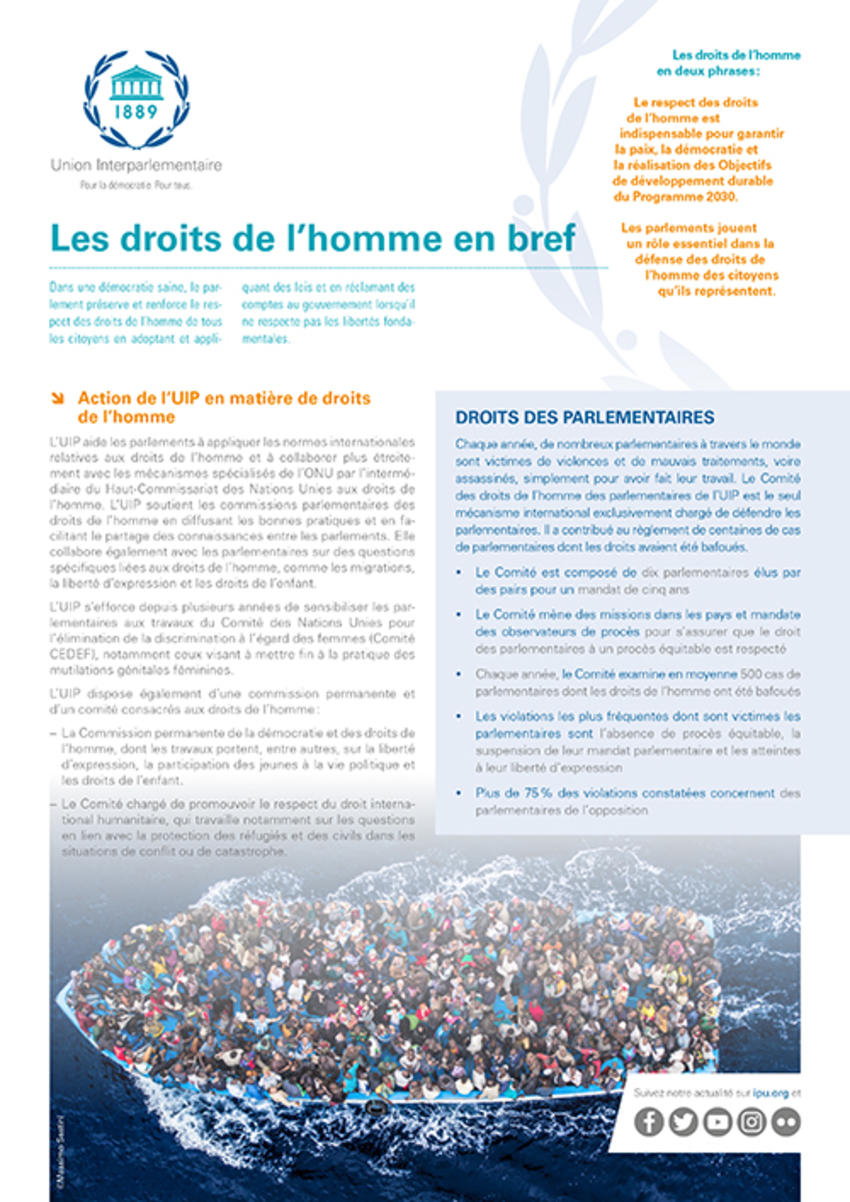 Les Droits De L Homme En Bref Union Interparlementaire